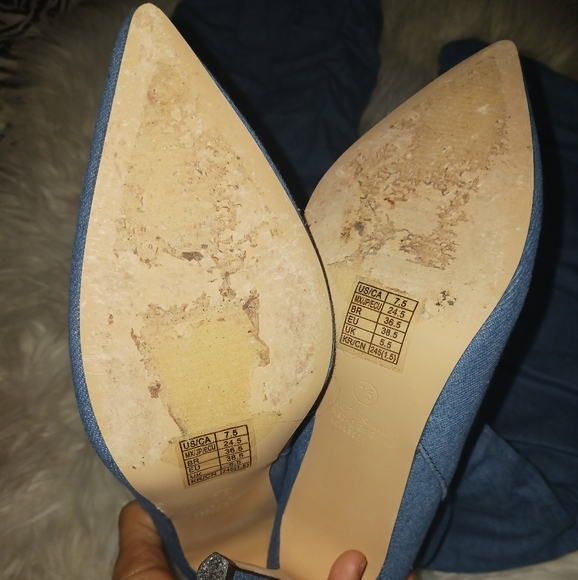 Forever 21 Women pointed toe Denim knee high stiletto boots - Picture 9 of 16